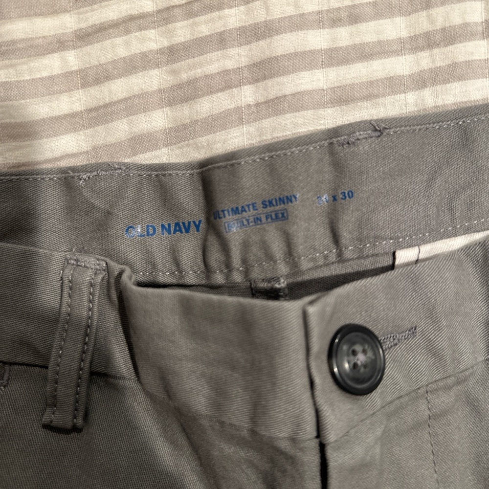 NWT Old Navtmy Grey Chinos Men’s - Picture 2 of 3